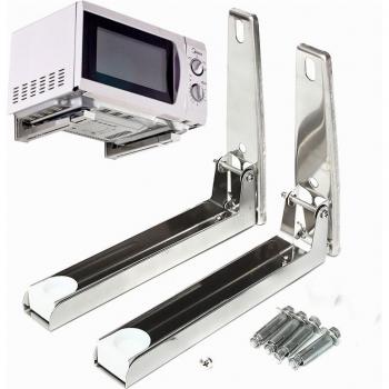 Space-Saving Microwave Oven Wall Rack