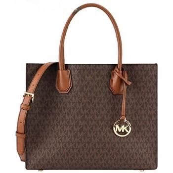 Borsa Donna Michael Kors Mercer Marrone 32x26x13 cm