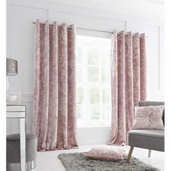 BIANCA Catherine Lansfield Crushed Velvet Super King Duvet Set Blush