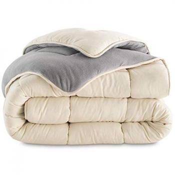 Piumino Zoe Polar 140x200 cm Bifacciale Grigio e Crema 400 gr