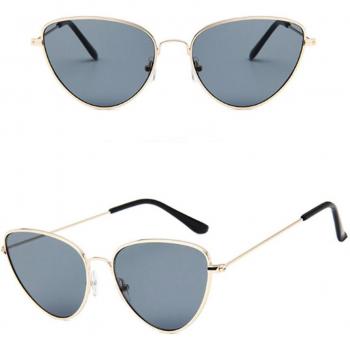 Metallische Retro-Sonnenbrille im Katzenaugen-Stil
