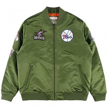 Jacke aus Satin der Philadelphia 76ers Flight – Mitchell & Ness Herren Edition