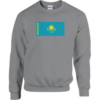 Unisex Pixelforma Hoodie – Kasachstan Flagge – Grau – Langarme