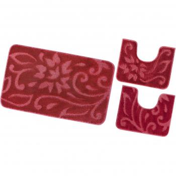 Set de Tapis de Bain Unis Bordeaux
