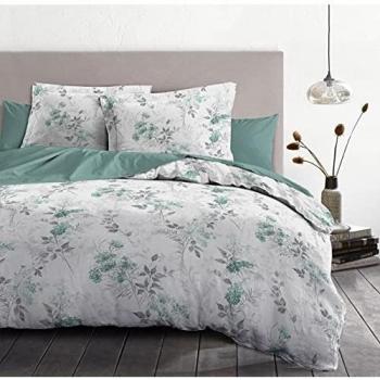 Parure de lit 220x240 cm Pompadour Vert 100% Coton 57 Fils
