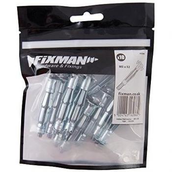 Fixman 655205 M5x52mm Hollow Wall Anchor Kit (10 Pieces)
