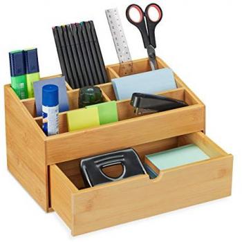 Estuche de Caja de Muebles Relaxdays para Oficina en Bambú