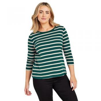 T-shirt 100% Coton M & Co Col Rond Vert Bouteille