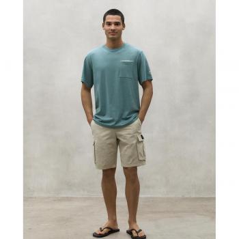 Camiseta de algodón orgánico Ecoalf Dera, para hombre, manga corta, con bolsillo en el pecho, color verde (S)