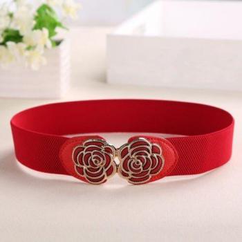 Elastischer Gürtel für Frauen mit Retro-Blumenmuster