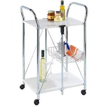 Wenko Sunny White Kitchen Trolley with Foldable Tray