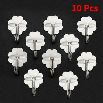 Organiseur Mur & Porte‑Clés 10 pcs – Étui Blanc à Adhérence Forte