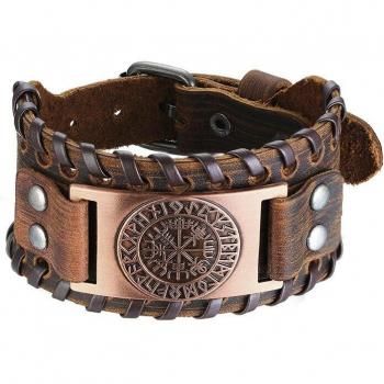 Boussole de Compagnon Viking – Bracelet en Cuir JWLELRY
