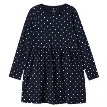 Name it Langarmkleid Punkte blau für Mädchen
