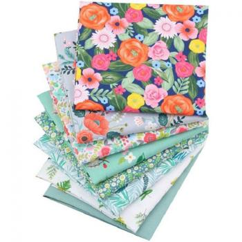 Tissu Sergé Fleurs Roses 100% Coton