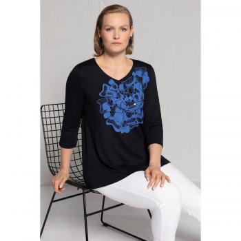 Plus Size Sequin Floral Top, Blue, Size 20/22, Viscose