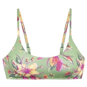 LASCANA Damen Bustier-Bikini-Top mit tropischem Muster Gr. 38