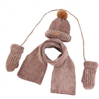 XEONGKVI Gorro, Guantes y Bufanda de Lana para Niños