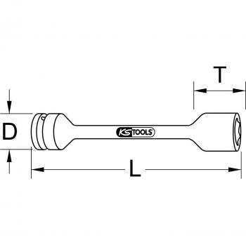 Douille KS Tools à torsion 1'' extra-longue, 33 mm, 600 Nm