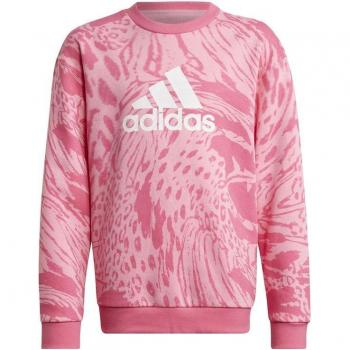 Rosa Sudadera Infantil Adidas Future Icons Hybrid con Estampado de Animales