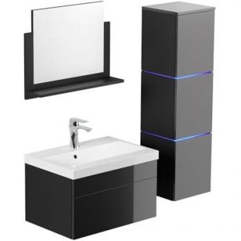 Home Deluxe – Meubles de bain Wangerooge (Noir, L)