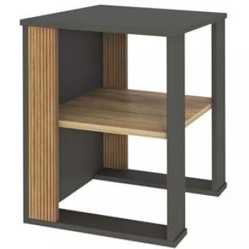 Mesa Auxiliar Rebecca 60x45x45 Tablero de partículas Marrón y Gris