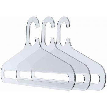 HAB & GUT Klarer Acryl-Kleiderbügel 3 X – Hochwertige Variante AD002