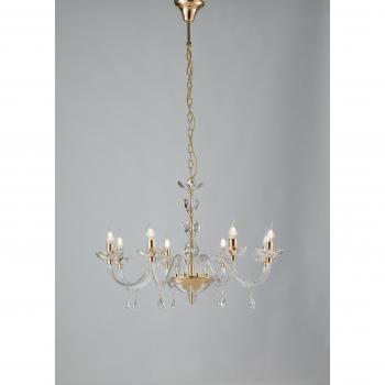 Lampadario a sospensione Riflesso Oro 8xe14 in cristallo 83x190 cm