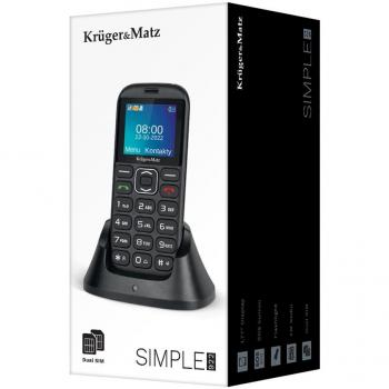 Kruger & Matz KM0922 – Móvil 4G 72 GB para Adultos Mayores (Negro)