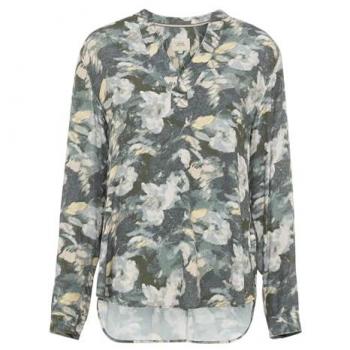 Camel active Langarm Schlupfbluse mit Stehkragen