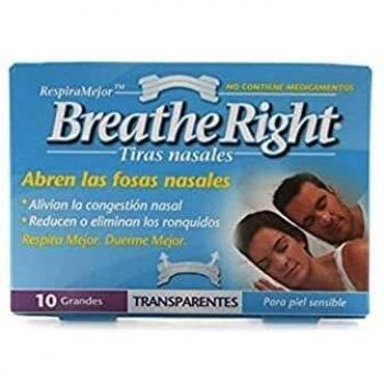 Bandelettes nasales transparentes Breathe Right larges 10 pièces