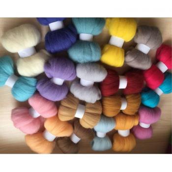 19 Pcs Assorted Merino Wool Roving for DIY Needlework