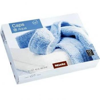 Miele Original Zubehör Caps Aqua Waschmittel / Weichspüler für frischen Wäscheduft / für kuschelweiche Wäsche / verhindert elektrostatische Aufladung / 9 Stück / für Waschmaschinen