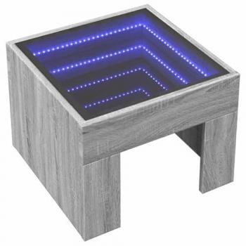 Couchtisch Grau Sonoma mit Infinity-LED vidaXL 40x40x30 cm