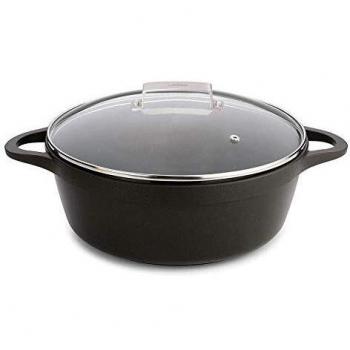 Olla 24cm 4,5L Cazuela VALIRA 4141/25 Tapa incluida CAZ. ALTA 24 IND+TAPA+ASAS+BOLSA Negro