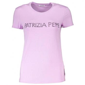 Patrizia Pepe Purple Rhinestone Crew Neck Tee