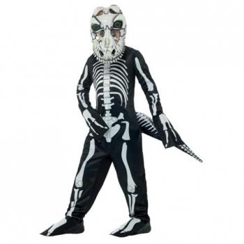 Costume T-Rex Scheletro Deluxe con Maschera 3D e Coda
