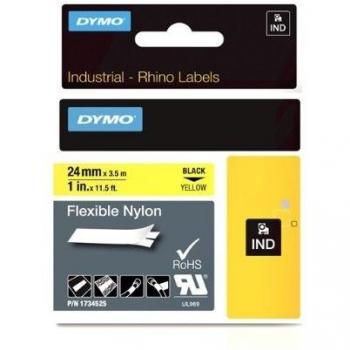 Dymo Rhino‑ID1 Band – 24 mm breit, 3,5 m lang – schwarz/gelb