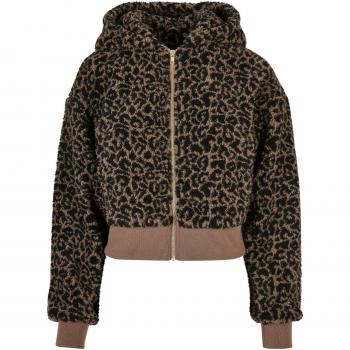 Giacca Sherpa Urban Classics Oversized AOP per Donna Dark Taupe