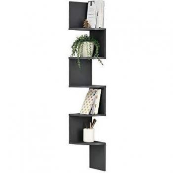 Wandregal Greiz Zick Zack Design Dunkelgrau Matt