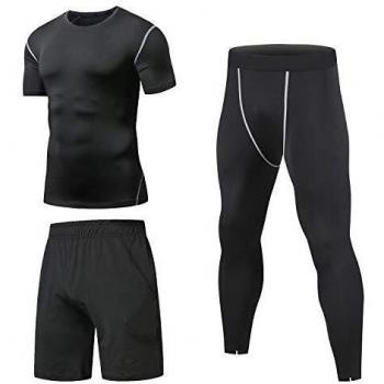Niksa Fitnessbekleidung Herren 3pcs Set Sporthose Leggings