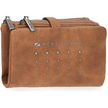 Portafoglio in pelle nera Holly Brown Pepe Jeans