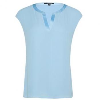COMMA Frauen T-Shirt – Blau – 38 – Viskose‑Mix