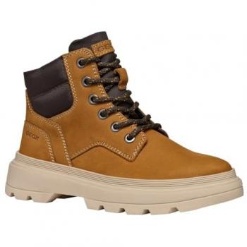 Geox Kiddartah Botas de cordones para niño amarillo/marrón