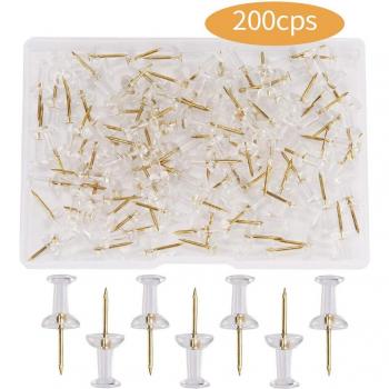 200 punaises murales transparentes or rose