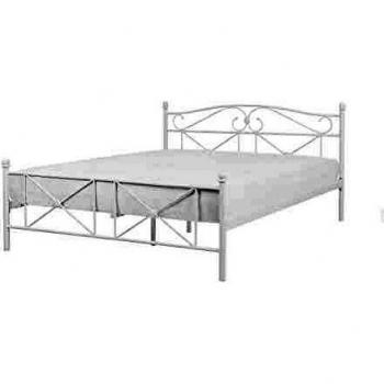 Lit double 160 x 200 cm en métal blanc Rodez