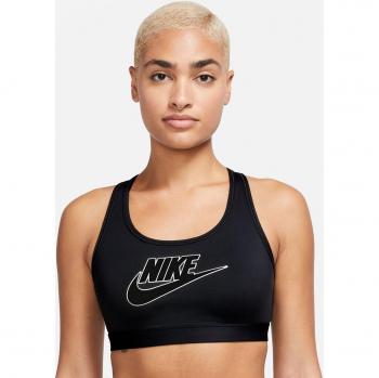 Supportée Nike Swoosh Taille Moyenne Logo Rembourré Femme Noire Blanche