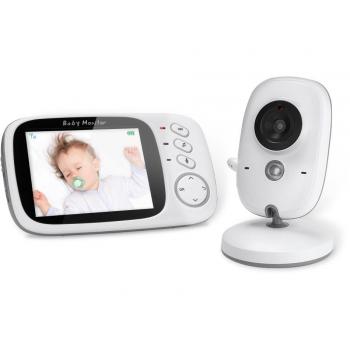 Monitor de Bebé GHB Inalambrico con Pantalla LCD de 3.2 Pulgadas y Cámara Nocturna