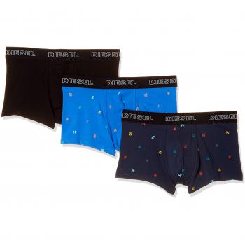 Diesel Herren UMBX-DAMIENTHREEPACK Boxershorts, Mehrfarbig (Blue/Black E4205), Small (3er Set)