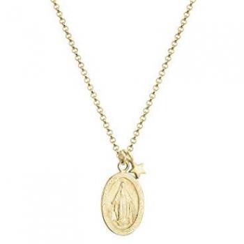 Elli Kette mit Anhänger »Marienbild Stern Glaube Ancient Look 925 Silber«